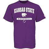 Russell Kansas State Wildcats Purple Baseball T-shirt