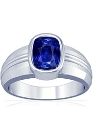 Platinum Cushion Cut Blue Sapphire Solitaire Ring