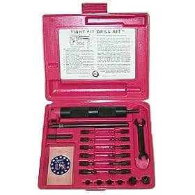 Tight Fit Drill Kit #00102 - Aircraft Style 90 Degree Right Angle Power Drill Attachment & Threaded Accessories For Extreme Close Quarter Drilling and Repairs