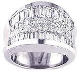 Jewelry : 4Ct. 14K. White Gold Invisible Diamond Anniversary Ring