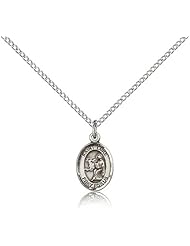 .925 Sterling Silver Saint St. Luke the Apostle Medal Pendant 1/2 x 1/4 Inches Physicians/Painters-9068- Comes with a .925 Sterling Silver Lite Curb Chain Neckace And a Black velvet Box
