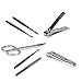 ETTG All in 1 Stainless Steel Personal Manicure Pedicure Ear Pick Nail-clippers Set Travel Grooming Kit Travel & Grooming Set Personal Care Tools with Leather Case (7 pcs-mini pack)