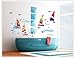 Kappier® Sailing Boats in The Blue Ocean with Seagulls Peel & Stick Wall Decals