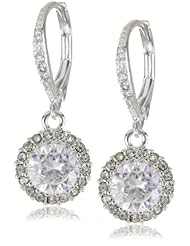 Betsey Johnson "Iconic" Cubic Zirconia Round Drop Earrings