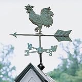 Rooster Weathervane, Polished Copper Roof Mount, POLISHED COPPER ROOF MOUNT