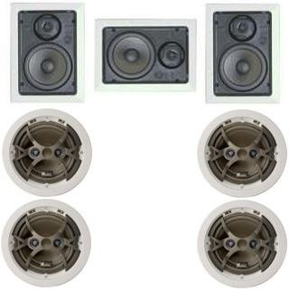 Niles 7.1 High-End In-Wall & In-Ceiling Speaker Solution (Surround Sound Speaker Special Effects High End System) Set of 7 Speakers Total. Three Niles MP6 Rectangular 6 1/2 2-Way MP Multipurpose and Four Niles CM710FX Special Effects Round Surround Speake