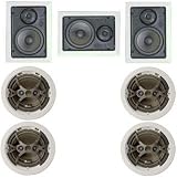 Niles 7.1 High-End In-Wall & In-Ceiling Speaker Solution (Surround Sound Speaker Special Effects High End System) Set of 7 Speakers Total. Three Niles MP6 Rectangular 6 1/2