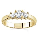 18k Yellow Gold Three-Stone Diamond Ring (G/VS2, 1/2 ct. tw.)