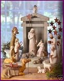Nativity -19 Piece Set - Willow Tree Nativity with Angels, Creche, Shepards, Wisemen, Metal Star and More