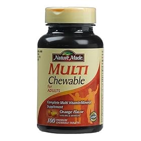 Nature Made Multi Chewable for Adults, Orange Flavor, Premium Chewable Tablets, 100 chewable tablets