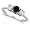 14K White Gold Round 3 Stone Black Diamond & White Diamond Ring (1/2 ctw) - Size 6