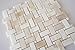 White Onyx Basketweave Mosaic Tile with White Onyx Dots, Cross-Cut, Polished - Sample
