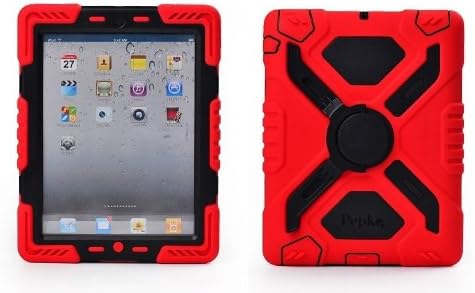 ElecDay Survivor iPad Mini Case iPad Mini 3 Smart Cover Military Silicone Child Proof Plastic Shell Kids Gift with Apple iPad Mini 2 Screen Protector (Red/black)