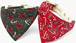 Holiday Candy Cane Dog Collar Bandana Set Size 24