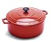 World Cuisine Round Enamel Cast Iron Dutch Oven 2 1/2 Quart with Lid, Red