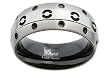 Two Tone 8mm Titanium Ring w/ Black Circle Pattern