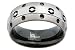 Two Tone 8mm Titanium Ring w/ Black Circle Pattern