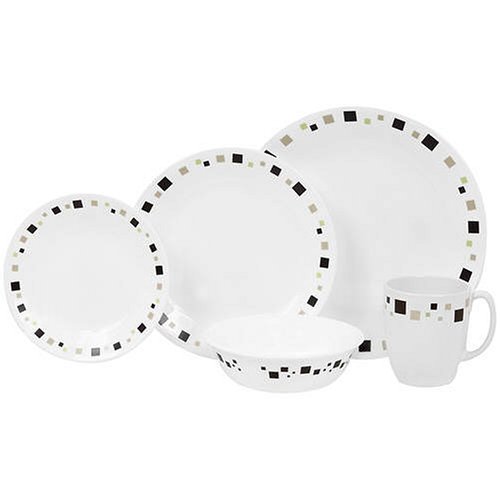 Corelle Livingware 16-Piece Dinnerware Set, Service for 4, Geometric