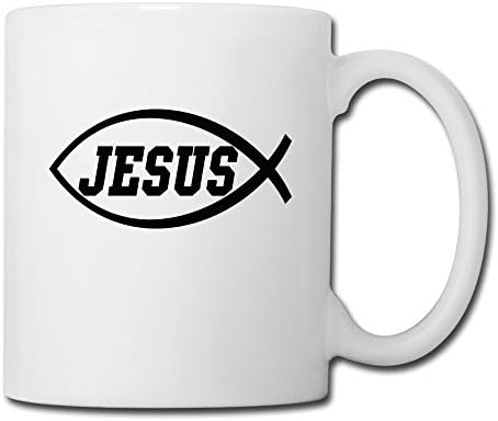 Cool Ichthys Jesus White Ceramic Cup