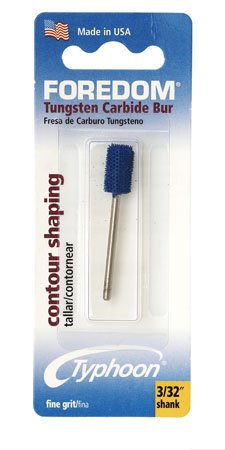 Foredom Typhoon Bur Coarse 1/4In Shank Cylinder Red