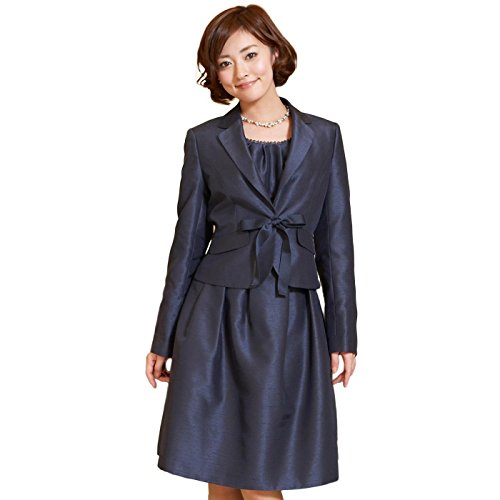 【B-GALLERY】シャンタン素材のふんわりワンピアンサンブル(130211171)[入学式 ママ スーツ ママスーツ セレモニースーツ 七五三 753 謝恩会 結婚式 お呼ばれ]