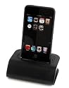 PCMICROSTORE Black Cradle / docking station with av output, usb hot sync data cable and ac adapter for Apple iPhone - Touch - 3rd gen nano (iPod NOT included)