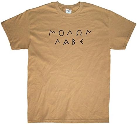 Molon Labe Shop Men's Molon Labe Greek Carving Shirt Large Tan