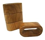 Set of 4 Oval Olive Wood Napkin Rings
