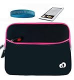 Black-Pink Glove Case for Barnes and Nobles Nook eReader + Screen Protector+ Wristband