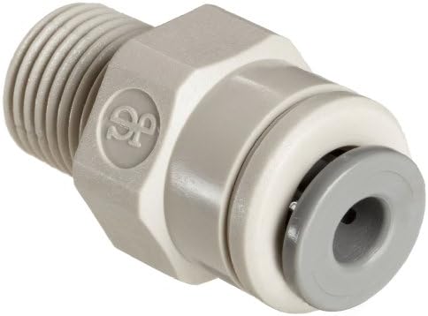 Celcon Push-to-Connect Tube Fitting, Acetal Copolymer, Straight Adapter, 1/4" Tube OD x 1/4"NPT Male