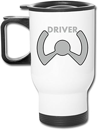 Superior Steering Wheel Travel Mugs With Handle White Drink Bottle With Easy Clean Lid