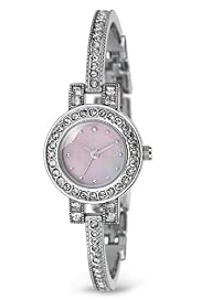 Round Face Dainty Diamanté Analogue Bangle Watch