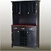 Price Comparison : Home Styles Large Black Wood Buffet with Cherry Wood Top and 2-Glass Door Hutch 5100-0042-42