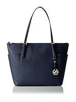 Michael Kors Bolso asa al hombro Jet Set Lg Tz Tote (Azul Marino)