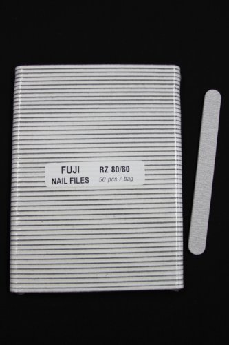 Professional Nail Files Grit 80/80, Coarse Zebra Round (50pcs in a Pack)