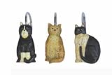 Expressions Country Cats Shower Hooks, Set of 12