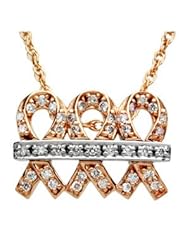 14K Rose/White Me And My Two Friends Pendant 1/5 Ct Tw