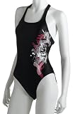 Speedo Women's Race Xtra Life Lycra Zebra Scroll Print Splice Corset Back One Piece Swimsuit