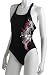 Speedo Women's Race Xtra Life Lycra Zebra Scroll Print Splice Corset Back One Piece Swimsuit