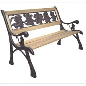 DC America SL-PB-168-BR Friendship Kids Bench, Cast Iron Frame and Hardwood Slats, Rust Resistant Bronze Finish