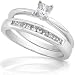 1/2 ctw Princess Diamond Wedding Rings Set in 14kt White Gold