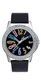 Mango Womens Watch A68163S5A - black leather strap
