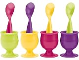 Zak Designs - 2017-M830 - Set de 8 pièces- 4 Coquetiers et Cuillères à OEufs Assortis - Flora