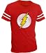 Search : The Flash Distressed Logo With Striped Sleeves Red Adult T-shirt Tee
