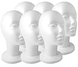 (6 Pack) Styrofoam Model Heads w/ "Stabili-Base" Design by 3rd Power - Hat Wig Foam Manne