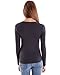 Woman Charcoal Plain Long Sleeve T-Shirt Crew Neck