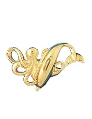 CleverEves 14K Gold Pendant Octopus and Dolphin 8 - Gram(s)
