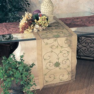 Hand Beaded Table Runner 20"x90" Oblong