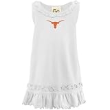 Texas Longhorns Toddler White Ruffle Tank Dress with crystals