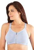 Comfort Choice Plus Size Stretch cotton wirefree zip front bra